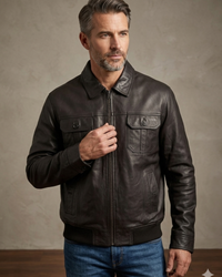 Mens classic  Black Bomber Jacket 