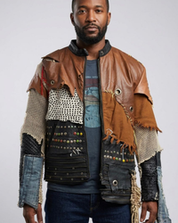 Men's Handmade Deconstructed Leather Jacket – Sustainable Statement Outerwear