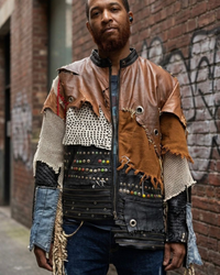 Men's Handmade Deconstructed Leather Jacket – Sustainable Statement Outerwear