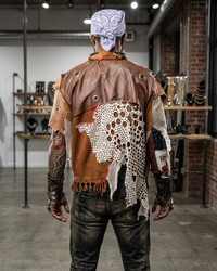 Men's Handmade Deconstructed Leather Jacket – Sustainable Statement Outerwear