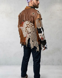 Men's Handmade Deconstructed Leather Jacket – Sustainable Statement Outerwear