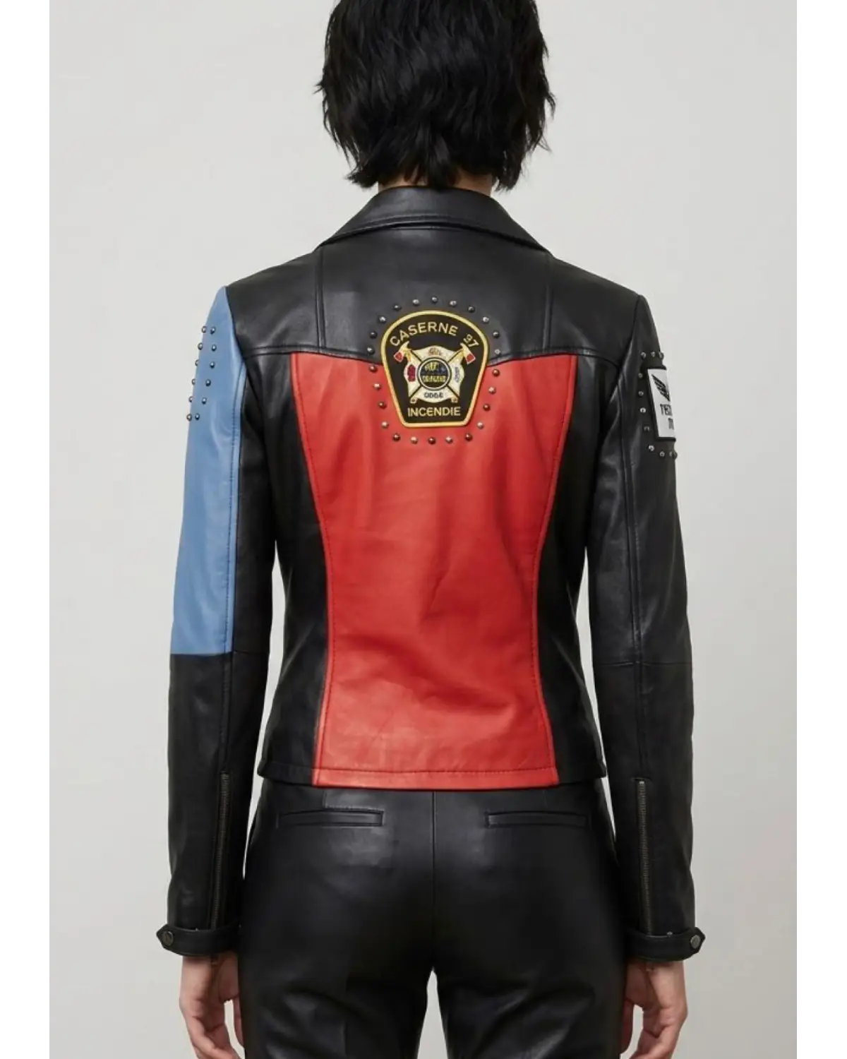 Punk multi color Women leather  Biker Jacket