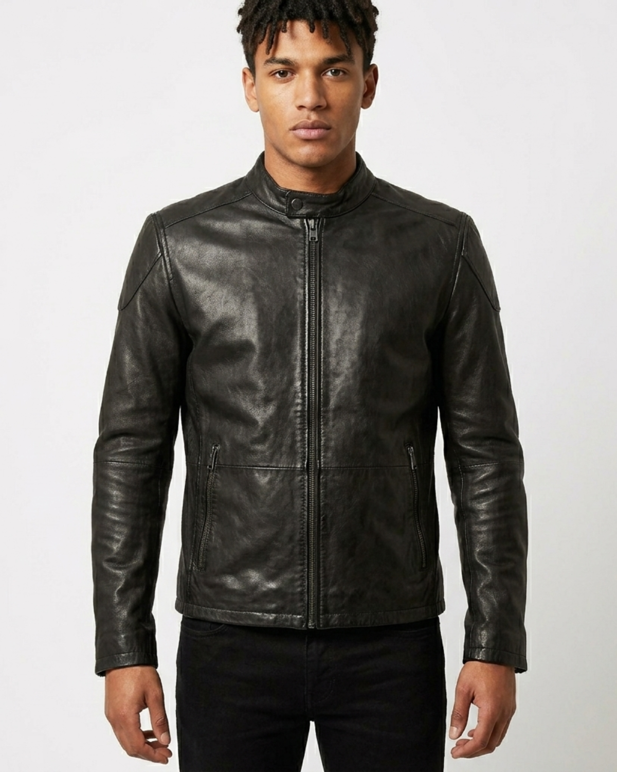 Hand Painted Dirty Skull leather Mens Jacket