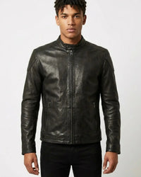 Hand Painted Dirty Skull leather Mens Jacket