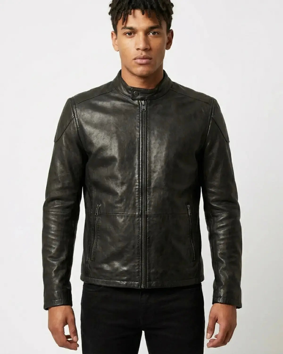 Hand Painted Dirty Skull leather Mens Jacket