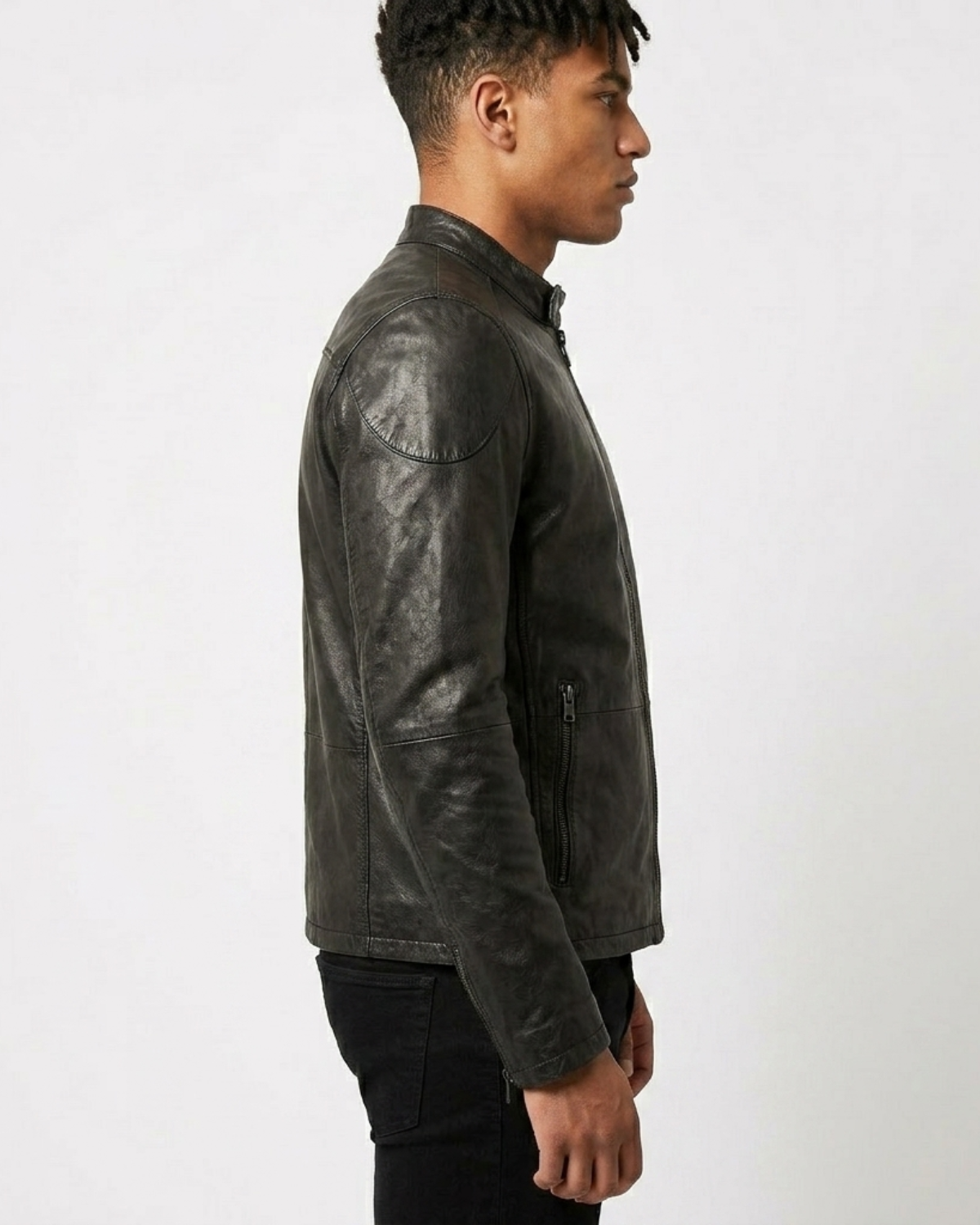 Hand Painted Dirty Skull leather Mens Jacket