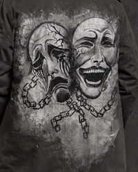 Unisex Hand painted  smile sorrow jacket