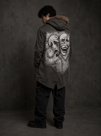 Unisex Hand painted  smile sorrow jacket