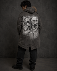 Unisex Hand painted  smile sorrow jacket