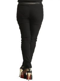 Ladies Designer Diamond Patch Leather Pant