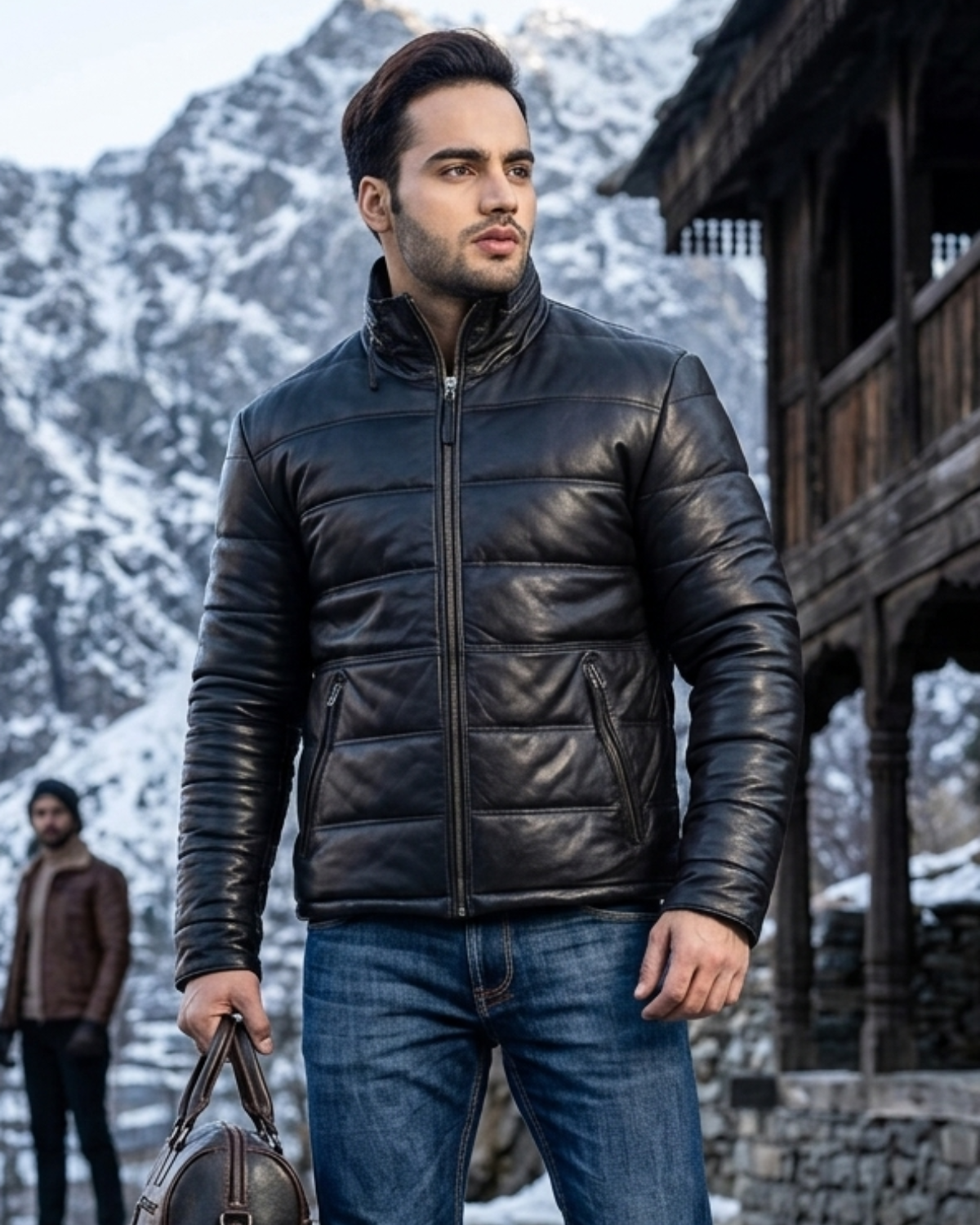 Hayward L- Best Seller Puffer Men's Real Soft Lamb Leather Puffer Jacket