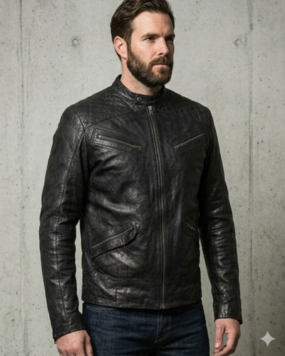 Washed Vintage leather jacket 