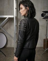 Victoria Studded Women Leather Jacket