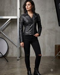Victoria Studded Women Leather Jacket
