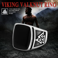 Vannamoda Nordic Viking  black stone men's ring stainless steel fashion jewellery- Best Seller
