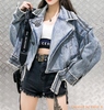 1300 Spring And Summer  Street Fashion Women Loose Light Blue Denim Jacket Ladies Jean Jacket