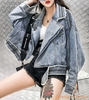 1300 Spring And Summer  Street Fashion Women Loose Light Blue Denim Jacket Ladies Jean Jacket