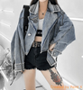 1300 Spring And Summer  Street Fashion Women Loose Light Blue Denim Jacket Ladies Jean Jacket