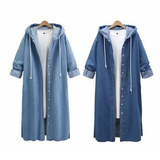 Spring And Summer  Street Fashion Women Long Light Weight  Blue Denim Jacket/Shirt Jacket