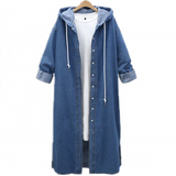 Spring And Summer  Street Fashion Women Long Light Weight  Blue Denim Jacket/Shirt Jacket