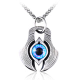 Stainless steel skull eye pendant necklace good detail biker men chain charm jewellery NECKLACE