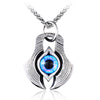 Stainless steel skull eye pendant necklace good detail biker men chain charm jewellery NECKLACE