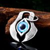 Stainless steel skull eye pendant necklace good detail biker men chain charm jewellery NECKLACE