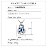 Stainless steel skull eye pendant necklace good detail biker men chain charm jewellery NECKLACE