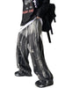 Vintage Tie Dye Women Denim Pants High Waist Asymmetrical Loose Straight Jeans Pant