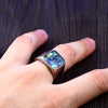 Best Seller Colorful shells geometric ring for Men Stainless steel high polished Ring