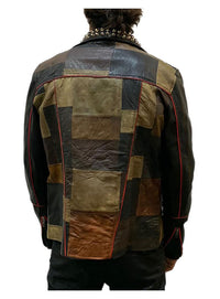 Multi Color  Mens Patch Biker Glass Revits at lapel & Collar