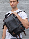 Hot Selling 15 inch Men's backpack 8985 genuine leather laptop bag male computer backpacks