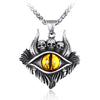 VANNA yellow skull eye pendant necklace stainless steel punk biker stainless steel