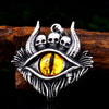 VANNA yellow skull eye pendant necklace stainless steel punk biker stainless steel