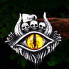 VANNA yellow skull eye pendant necklace stainless steel punk biker stainless steel