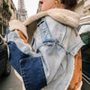 Autume Winter short Denim women jacket with flees - Street Wear  Handcrafted