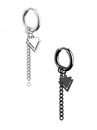 Cool Vintage Punk / Gothic/ Rock  Stainless Steel Ear Ring with Chain