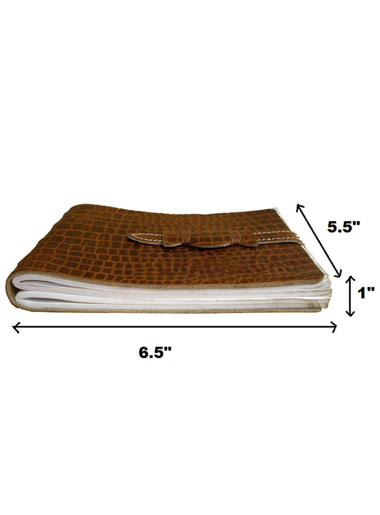 Leather Vintage Croco Look short Personal Journal/ Diary , Accessories - CrabRocks, LeatherfashionOnline
 - 4
