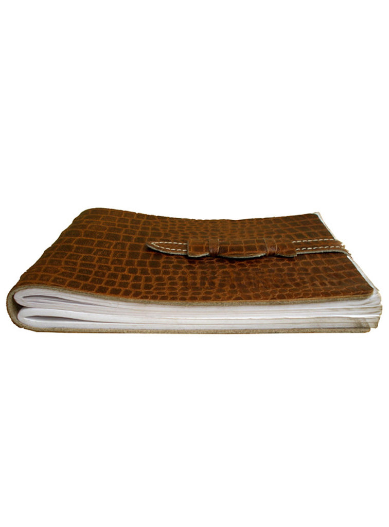 Leather Vintage Croco Look short Personal Journal/ Diary , Accessories - CrabRocks, LeatherfashionOnline
 - 5