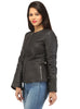 Hand Crafted Leather Multi Quilted Bottom Women Soft Lamb Jacket , Women Jacket - CrabRocks, LeatherfashionOnline
 - 4