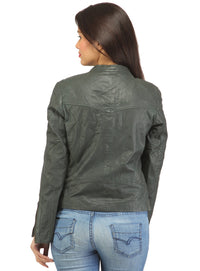 Women Casual Jacket With Perforation , Women Jacket - CrabRocks, LeatherfashionOnline
 - 3
