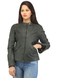 Women Casual Jacket With Perforation , Women Jacket - CrabRocks, LeatherfashionOnline
 - 1