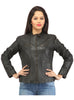 Women Leather Washed Rivet Jacket , Women Jacket - CrabRocks, LeatherfashionOnline
 - 1