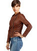 NYC Women Classic Washed Vintage Moto Biker Jacket