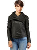 Linda Woman Designer High Collar Leather Jacket