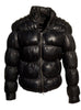 Designer Women Leather Puffer Down Jacket