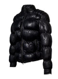 Designer Women Leather Puffer Down Jacket