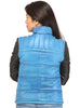 Women Hand Padded Best Seller Leather Puffer Jacket With Fabric Sleeve , Women Jacket - CrabRocks, LeatherfashionOnline
 - 3