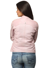 Women Casual distress Look Rivet Jacket , Women Jacket - CrabRocks, LeatherfashionOnline
 - 3
