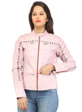 Women Casual distress Look Rivet Jacket , Women Jacket - CrabRocks, LeatherfashionOnline
 - 1